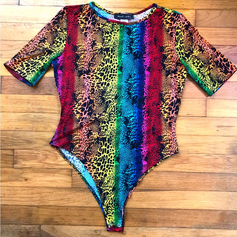 Cheetah Print shirt sleeve body suit
